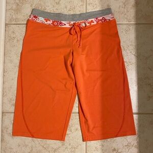 Y2K Be Inspired High Waist 16.5” Knit Bermuda Shorts Floral & Butterfly Coral M